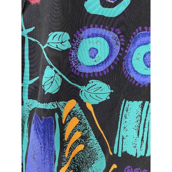 Vintage Emily Adams Blazer Medium Bomber Abstract Print Button Front Maximalism - Picture 10 of 16